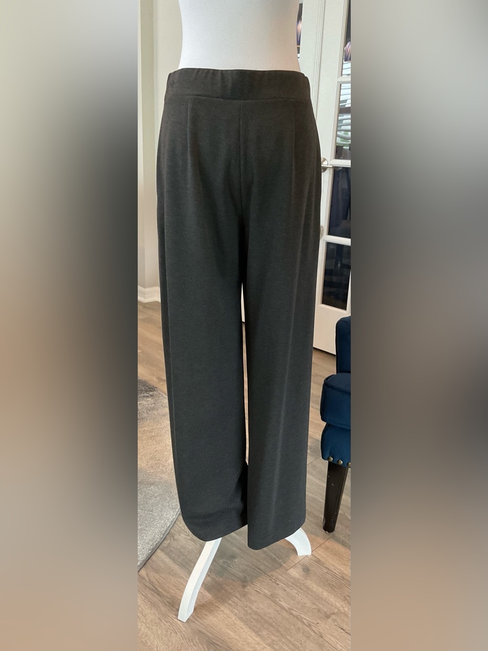 LOFT NWT Charcoal Heather Grey Wide Leg Pull-On Pants Workwear Medium M - Picture 6 of 10